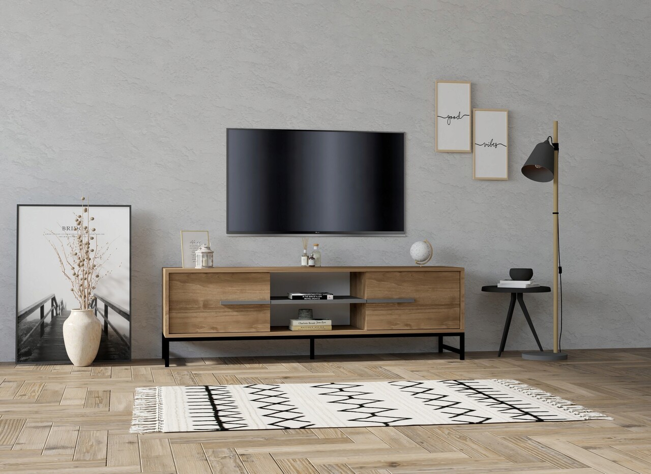 Comoda TV, Hanah Home, Mono, 160x50x40 cm, Maro - imagine 7